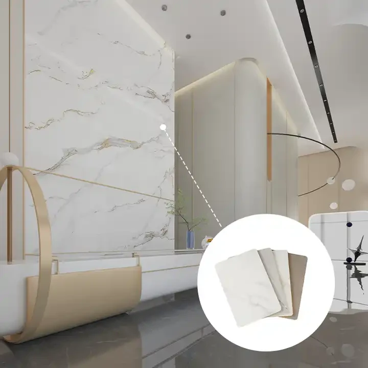 Tablero de láminas de mármol UV de PVC 3D al por mayor para pared interior